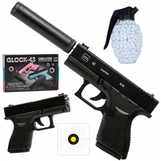 Detská pištoľ - Glock 43 + 800 guľôčkových guľôčok