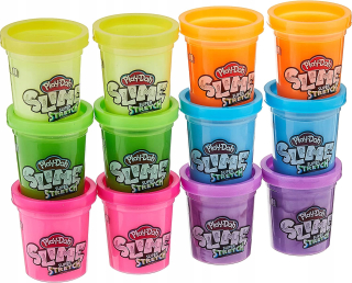 Modelovacia hmota - PLAY-DOH SLIME SUPER STRETCH SADA 12 RUB