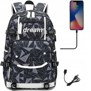 Dream Team Backpack A4 nepremokavé USB vzory