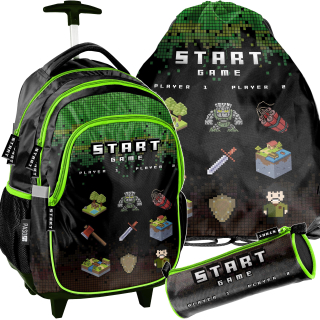Batoh Minecraft 3in1 nastavený na školské kolesá