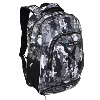 Batoh pre mládež - Škola - šedá camo