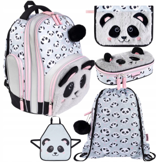 Batoh+puzdro na ceruzku+panda bambino sada 5 prvkov