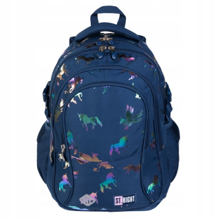 Backpack School 4-CHAMBER BP01 STRIGHT HOLO Unicorns