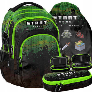 Školské batohy pixel herné chlapci set gamy