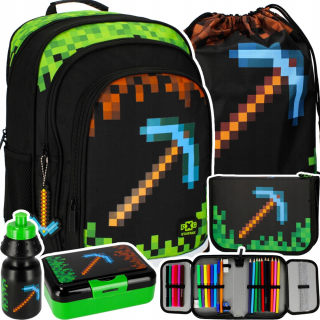 Školská batohová školská taška Game Game Pixels Set