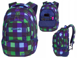 Coolpack Cross Purple Checkered School Batoh