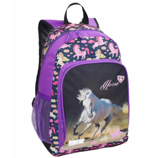 Batohský batoh s koňmi - Purple - Semilová línia