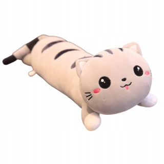 Plyšový maskot dlhá mačka 130 cm šedý vankúš