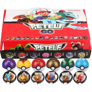 Figúrka - Pokemon Go Pokeball 12 PCS Figurina figurína hračky Pokemon poke + nálepky