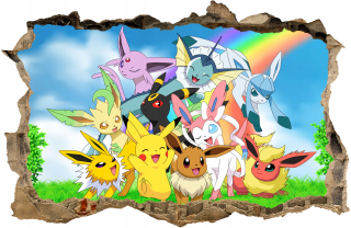 Nálepka na stenu Pokemon 3D Hole 110x72 #32
