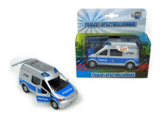 Policajný van rádiový automobil kovový svetlo zvuk 14s