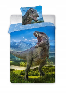 Posteľná bielizeň 160x200 Dinosaur Tyrannosaur T-Rex Jurassic
