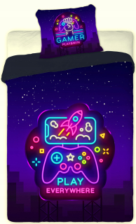 Player Bedding 160x200 Gamer Neon Game Pad