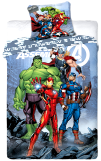 Detská podstielka 160x200 Avengers Hulk Iron Man
