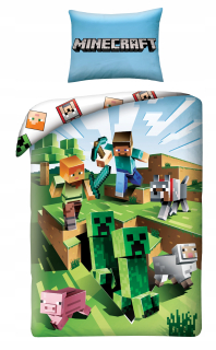 Minecraft Bedding Game 140x200 Alex Steve Baby Pig