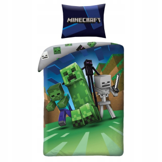 Posteľná bielizeň Minecraft Kilof Tnt Steve Creeper 140x200