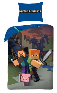 Posteľná bielizeň minecraft Steve Alex Baby Pig Cotton 140