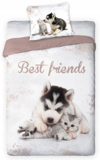 Mládežnícka posteľná bielizeň 160x200 Owls Cats Dogs Kone