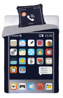 Mládežnícka posteľná bielizeň 160x200 IPhone bavlnený telefón
