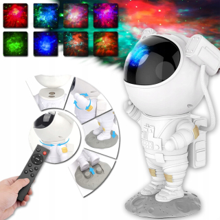 Hviezdna projektorová hviezda Astronaut LED lôžková lampa