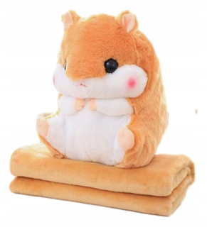 Cuddly hračkou plyšový vankúš Koc chomik 3in1 prikrývka