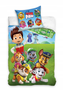 Pes Patrol Paw Double -Bavlnená bielizeň 160x200