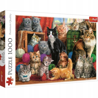 Klasické puzzle - PUZZLE 1000 EL - Cat meeting, CREFL 10555