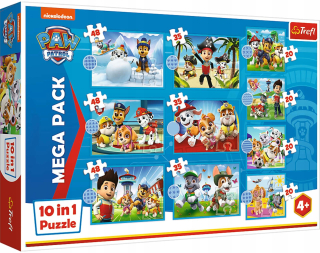 Klasické puzzle - Puzzle 10in1 PSI Patrol Spoľahlivý tím Trefl