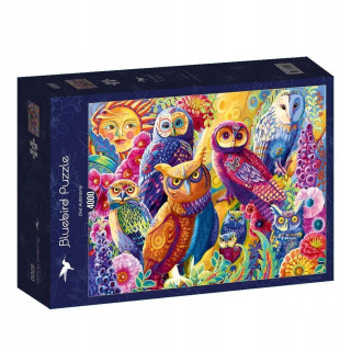 Puzzle 4000 Farebné sovy, puzzle Bluebird