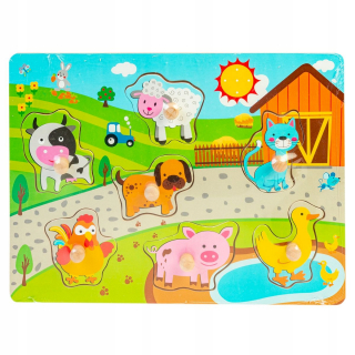 Drevená puzzle Puzzle Rubel Sorter Farm