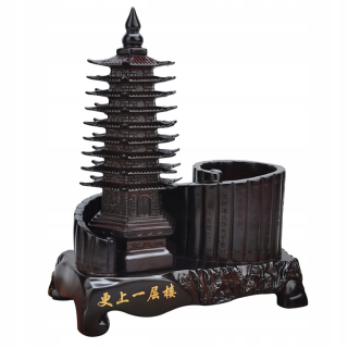 Pagoda Tower Socha držiak pera Vintage Fengshui