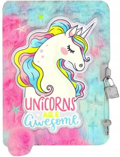 Diár s visiacim zámkom Mooper Rainbow UNICORN A5