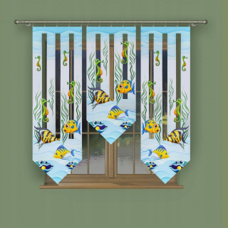 Farebný panel pre oponu pre deti rybia 50x140 cm
