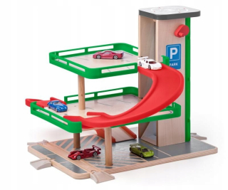 Parkovacie a výťahové garážové drevené autá Pee Car Set4