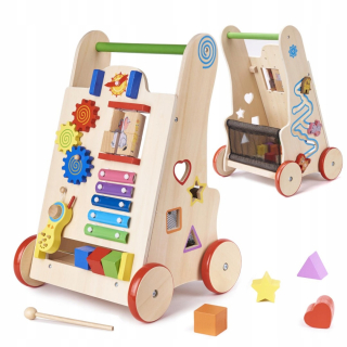 Pusher Walker Wooden Educational Cube 6in1