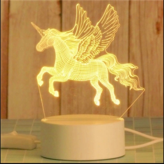 Pegasus nočná lampa 3D lôžko LED darček