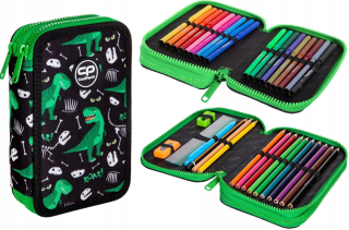 Dvojité puzdro na ceruzku s zariadením Coolpack Dinosaurs