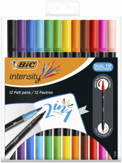 Dvojité markery BIC Intensity 12K. V prípade kefy