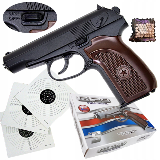 Pištoľ Makarov ASG, plný kov pre gule, pušku