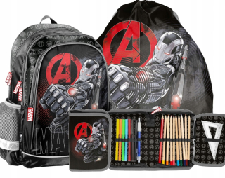 School Backpack Avengers Black Class 1-3