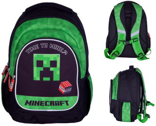 Minecraft School batoh rigidný chrbát + plán