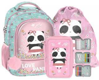 Batohský batoh pre dievčatá panda set
