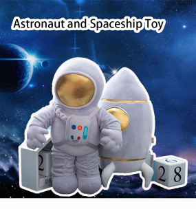 Plyšová hračka astronauta a kozmickej lode mäkká