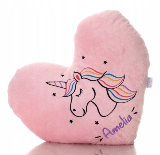 Unicorn vankúš jednorožec srdce s menom
