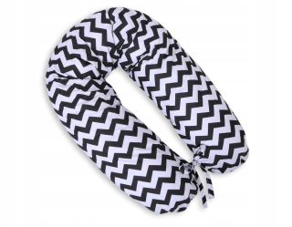 Dlhší- tehotenský vankúš Chevron čierny