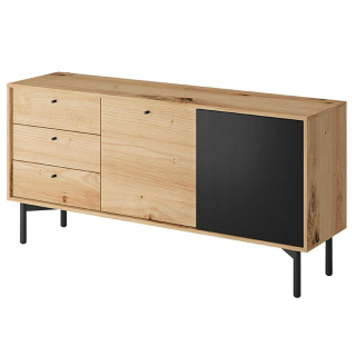 Priestranná komoda na skladovanie oblečenia Loft Oak
