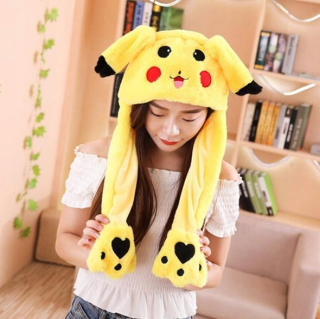 Pokémon pikachu karikatúry dlhé ucho cosplay klobúk roztomilý