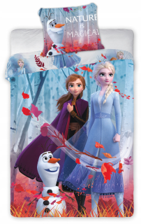 Posteľná bielizeň 140x200 Elza Olaf Frozen 2 Land of Ice II