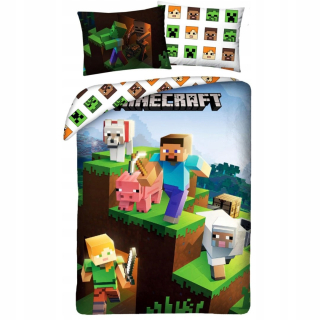 Bavlnená posteľná bielizeň 140x200+1p70x90 Minecraft Creativ