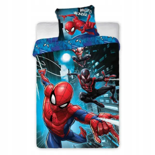 Bavlnená posteľná bielizeň 140x200+1p70x90 Spiderman Wonder
